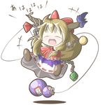  aoblue chain chibi fang horns ibuki_suika solo touhou 