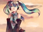  bad_id bad_pixiv_id detached_sleeves hatsune_miku headset long_hair necktie shati solo twintails vocaloid 