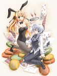  2girls ada_vessalius animal_ears blonde_hair breasts bunny_ears echo high_heels long_hair multiple_girls pandora_hearts short_hair 