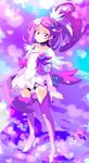  bad_id bad_pixiv_id boots choker cure_sword dokidoki!_precure hair_ornament heart highres kenzaki_makoto long_hair looking_at_viewer magical_girl ponytail precure purple purple_choker purple_eyes purple_footwear purple_hair purple_skirt skirt smile solo spade_hair_ornament sw thigh_boots thighhighs 