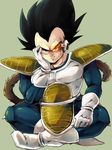  armor bad_id bad_pixiv_id black_hair boots crossed_legs dragon_ball dragon_ball_z gloves grin scouter sitting smile spiked_hair tail ulimatos vegeta 