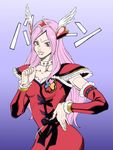  1girl araki_hirohiko_(style) arm_warmers choker cure_passion dress fresh_precure! hair_ornament head_wings heart heart_hair_ornament higashi_setsuna jojo_no_kimyou_na_bouken jojo_pose kijinaka_mahiro long_hair magical_girl oldschool parody pink_hair pose precure red_eyes solo style_parody tiara white_choker 