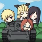  artist_request black_hair black_neckwear blonde_hair burn_scar business_suit caterpillar_tracks closed_eyes enter_enter_mission! formal girls_und_panzer glasses green_eyes green_hair ground_vehicle ikezawa_hanako katawa_shoujo long_hair military military_vehicle motor_vehicle multiple_girls necktie nervous one_eye_closed orange_hair parody purple_eyes purple_hair red_eyes red_hair satou_akira satou_lilly scar self-propelled_gun shirakawa_yuuko short_hair siblings sisters smile sturmgeschutz_iii suit tank turretless_tank 