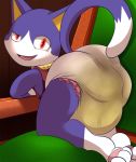  animal_crossing anthro cat diaper feces feline looking_at_viewer male mammal messy_diaper nintendo rover_(animal_crossing) soiling solo video_games xepher777 
