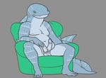  anthro areola armchair azrael_rhincodon balls biceps big_muscles big_penis chair chubby diphallism erection fish green_eye green_eyes grey_background grotesqueerie hemipenes humanoid_penis male marine multi_cock muscles navel nipples nude overweight penis plain_background recliner retracted_foreskin shark solo spots uncut whale_shark whaleshark 
