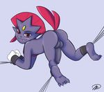 all_fours ass_up balls bdsm bondage bound butt claws hindpaw male meggchan nintendo nude paws penis plain_background plantigrade pok&#233;mon pok&eacute;mon presenting presenting_hindquarters soles solo toes video_games weavile white_background 