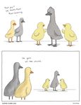  beak bird chicken comic english_text female goose humor liz_climo male plain_background ryan_gosling text white_background 