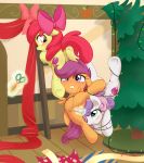  2018 anus apple_bloom_(mlp) christmas cub cutie_mark cutie_mark_crusaders_(mlp) earth_pony equine female feral friendship_is_magic group hair_bow hair_ribbon hi_res holidays hooves horn horse inside mammal my_little_pony pegasus pestil pony pussy ribbons scissors scootaloo_(mlp) sweetie_belle_(mlp) underhoof unicorn wings young 