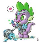  cosplay dragon geek gem hammer league_of_legends male_focus my_little_pony my_little_pony_friendship_is_magic solo spike_(my_little_pony) taric taric_(cosplay) 