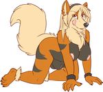  anthro anthrofied anuvia arcanine big_breasts breasts canine dickgirl hanging_breasts intersex katrinamew katrinamew_(artist licking licking_lips looking_at_viewer mammal nintendo nipples nude plain_background pok&#233;mon pok&#233;morph pok&eacute;mon sheath solo tongue video_games white_background 