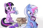  cape equine female feral friendship_is_magic glowing hair hat horn mammal my_little_pony pin plushie ponykillerx purple_eyes purple_hair trixie_(mlp) twilight_sparkle_(mlp) two_tone_hair unicorn voodoo_doll wand wizard_hat 