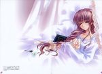  bed braids carnelian flowers long_hair pink_hair sleeping 