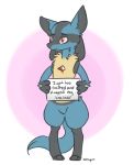  2014 ambiguous_gender blood blush colbyart lucario nintendo ouch pok&eacute;mon pok&eacute;mon_(species) pok&eacute;shaming red_eyes simple_background video_games 