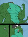  abs anthro arekusanderu biceps big breast_expansion breasts comic dragon growth hair horn hyper inflation macro male muscles notveryathletic nude pecs potion reptile ryuakira scalie vein 