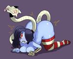 1girl anal ass blue_hair blue_skin breasts eric_lowery huge_ass leviathan_(skullgirls) nude red_eyes side_ponytail simple_background skullgirls squigly_(skullgirls) ss2_(artist) 