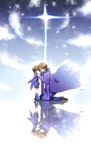  bad_id bad_pixiv_id brown_hair child cross cross_necklace fate/zero fate_(series) jewelry kotomine_kirei necklace older ponjiri reflection star_(sky) younger 