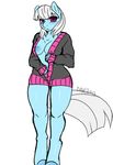  anthro anthrofied avante92 breasts clothing equine female friendship_is_magic hooves horse looking_at_viewer mammal my_little_pony nipples photo_finish_(mlp) plain_background pony purple_eyes solo standing sweater white_background 