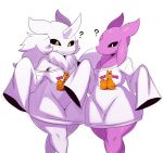  ? alien beri_(sqoon) black_sclera clothing duo female fur garfield garfield_(series) horn humanoid looking_at_viewer null_(sssonic2) oversized_shirt pink_skin puwa shirt simple_background sssonic2 standing white_background white_fur wide_hips yellow_eyes 