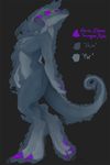  dragana dragon ear_piercing female grey_skin horn looking_at_viewer nipples pav piercing purple_horns simple_background solo 