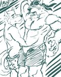  anthro blood blush boxers briefs canine clothing duo gay grope male mammal muscles nosebleed open_pants pants topless underwear wolf 