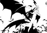  bat bats capcom darkstalkers from_behind monochrome morrigan_aensland s_tanly vampire_(game) 