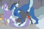  anal anal_penetration anus avian beak blue_dragon blue_scales breasts canine cave claws cum cunnilingus dragon female feral forgottenscales_(artist) gryphfalcon gryphon herbein herm horn intersex interspecies knot male oral oral_sex penetration penis purple_scales pussy rein scalie sex taernyll tail_sex treasure vaginal wings wolf 