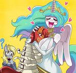 anthro anthrofied big_breasts breasts derpy_hooves_(mlp) dress equine female friendship_is_magic horse mammal my_little_pony pony princess princess_celestia_(mlp) royalty sssonic2 straitjacket sweater wings 