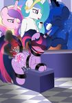  anal anal_penetration ball_gag bdsm blindfold blush bound disembodied_penis equine female feral friendship_is_magic gag gagged group horse lesbian male mammal my_little_pony penetration penis pony princess princess_cadance_(mlp) princess_celestia_(mlp) princess_luna_(mlp) royalty tail_wrap twilight_sparkle_(mlp) v-d-k vaginal vaginal_penetration watching 