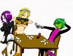  beast_boy breasts butt ihatelovinghate panties poker raven_(teen_titans) strip_oiker teen_titans terra under_boob underwear undressing 