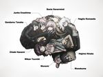  4girls apron bad_id bad_pixiv_id bandages black_legwear brain brown_hair danganronpa danganronpa_1 enoshima_junko flipped_hair hair_ornament hairclip highres hinata_hajime hood hoodie jacket komaeda_nagito long_hair monokuma monomi_(danganronpa) multiple_boys multiple_girls nanami_chiaki necktie nurse open_mouth pink_eyes pink_hair purple_eyes purple_hair sabunaga_(partisan) scarf scarf_over_mouth school_uniform short_hair skirt smile sonia_nevermind super_danganronpa_2 tanaka_gandamu thighhighs tsumiki_mikan white_hair 