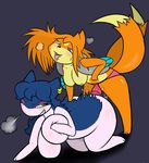  dildo duo dyna female floatzel from_behind lesbian looking_back nintendo original_character penetration pok&#233;mon roy_mccloud sex sex_toy strapon toony typhlosion video_games 