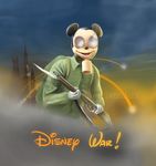  battle battlefield bayonet disney gas_mask gloves gun happy looking_at_viewer male mickey_mouse nightmare_fuel ranged_weapon rifle smile soldier solo unknown_artist weapon 