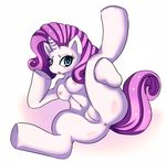  anthro anthrofied anus blue_eyes blush breasts equine eyeshadow female friendship_is_magic hair horn horse looking_at_viewer lying makeup mammal matospectoru my_little_pony nipples nude on_back plain_background pony purple_hair pussy rarity_(mlp) solo spread_legs spreading unicorn 