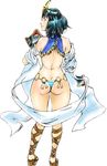  amedma ass bad_id bad_pixiv_id black_hair from_behind looking_back menace panties queen's_blade revealing_clothes setra striped striped_panties underwear 