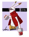  autumn-north belt bunny furry gloves goggles goggles_on_head king_kazuma male_focus open_clothes open_vest red_eyes signature solo summer_wars vest 