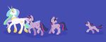  blue_background crown cutie_mark equine female feral friendship_is_magic geomancing gold horn horse mammal my_little_pony necklace plain_background pony princess princess_celestia_(mlp) purple_eyes royalty shadow standing twilight_sparkle_(mlp) unicorn winged_unicorn wings young 