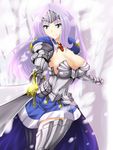 1girl annelotte armor blue_eyes breasts large_breasts long_hair lost_worlds queen&#039;s_blade queen&#039;s_blade_rebellion queen's_blade queen's_blade_rebellion solo sword weapon 