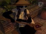  bear blue_eyes blx24 breasts chubby cleavage clothed clothing female hat mammal nude panda pandaren plants polearm staff video_games warcraft world_of_warcraft 