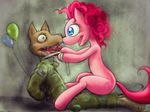  anthro balloon blood blue_eyes broken_legs canine clothing cutie_mark dark darkdoomer duo dynamite equine eye_contact female feral friendship_is_magic fur green_eyes hair happy horse jackal male mammal marine my_little_pony open_mouth pain pink_fur pink_hair pinkie_pie_(mlp) pony torture usmc what wilson 