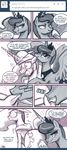  april_fools baseball_cap black_and_white blush clothing comic cutie_mark dialog duo english_text equine female feral friendship_is_magic hair hat horn horse john_joseco licking long_hair mammal monochrome my_little_pony open_mouth pony princess princess_celestia_(mlp) princess_luna_(mlp) role_reversal royalty smile text tiara tongue tongue_out tumblr winged_unicorn wings 