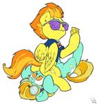  atryl clothing cutie_mark duo equine eyewear female feral friendship_is_magic hair horse lightning_dust_(mlp) lying mammal my_little_pony on_back orange_hair pegasus plain_background pony spitfire_(mlp) white_background wings wonderbolts_(mlp) 