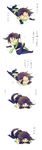  black_hair chibi comic highres jojo_no_kimyou_na_bouken joseph_joestar_(young) midriff noir39 scarf sleeping tantrum tears translated yada_yada 