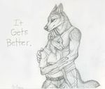  clothing fennec fox gay hug it_gets_better male mammal marcus reis rukis text wolf 