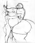  balls big_breasts big_butt breasts butt chubby crush crushing dinosaur domination female female_domination huge_breasts male nipples penis pin repressed reptile scalie squash squished squishing straight 