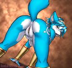  3dmaker all_fours animal_ears anus ass-up assup bent blue_hair blush breasts butt buttshot canine dr_comet edit female fox furry game hot invalid_tag krystal nintendo nude photoshop pov pov_ass presenting pussy star_fox tail uncensored up video_games 