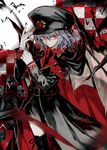  alternate_costume bat bat_wings belt blue_hair boots checkered checkered_background gloves hat looking_at_viewer military military_uniform minakata_sunao necktie pentagram red_eyes remilia_scarlet short_hair solo thigh_boots thighhighs touhou uniform wings 