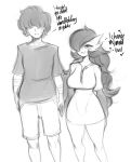 &lt;3 2023 absurd_res bottomwear breasts clothed clothing dialogue duo english_text female gardevoir generation_3_pokemon hair hair_over_eyes hand_holding hi_res human humanoid male male/female mammal nintendo pokemon pokemon_(species) redditor_gardevoir romantic romantic_couple saltyxodium shorts speech_bubble text uwu