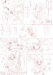  alternate_hairstyle braid comic hiiragi_kagami izumi_konata kochoko lucky_star monochrome multiple_girls translation_request twin_braids yuri 