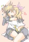  1girl brother_and_sister guunome incest kagamine_len kagamine_rin kiss siblings twincest twins vocaloid 