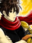  black_hair bloody_roar cloak kuroobiayu ogami_kenji red_cloak shirt sleeveless sleeveless_shirt 